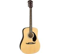 Fender FA-125 Dreadnought Guitarra Acústica, Diapasón de Nogal, Natural, con Estuche de Transporte