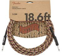 Fender Festival Cable de Guitarra Cáñamo Recto Arco Iris 5.7M | Cable instrumento musical, cáñamo ecológico, recto/recto, colores arco iris, 5.7M, guitarra eléctrica & bajo, escenario