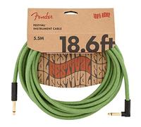 Fender Festival Cable Guitarra Jack 6.35mm Verde 5.5M | Cable instrumento musical con blindaje, jack 6.35mm recto, para guitarra eléctrica & amplificador, duradero, 5.5M