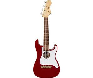 Fender Fullerton Strat Uke WN White Pickguard Candy Apple Red Electro-Acoustic Concert Ukulele