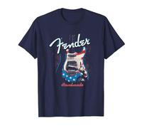 Fender Handmade Guitars 4th of July American Flag Camiseta, Hombre, Azul Marino, XXL