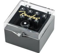 Fender - Juego de pasadores para puente, negro con punto blanco