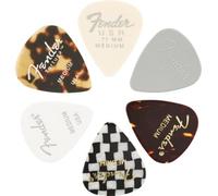 Fender Material Medley - Púas de guitarra con forma 351, multicolor, medianas, paquete de 6