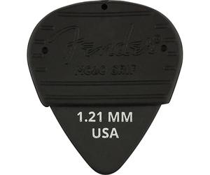 Fender® Mojo Grip Picks Dura-Tone Delrin 351 - Púas para guitarra (3 unidades, 1,21 mm, grosor: 1,21 mm), color negro