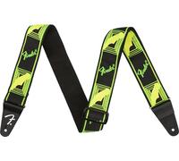Fender® Neon Monogram Strap - Correa para guitarra (nailon, 5 cm), color verde y amarillo