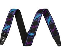 Fender Neon Monogrammed Strap, Blue and Purple, 2", multicolor, S