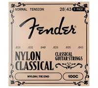 Fender Nylon Acoustic Strings 100 Clear/Silver Tie End Gauges .028-.043 3-Pack