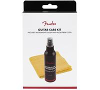 Fender® POLISH & SHOP CLOTH - Juego de 2 abrillantadores para guitarra profesional (118 ml) y gamuza de microfibra Shop-Cloth.
