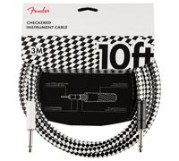 Fender Cable de instrumento de la serie profesional, cable de guitarra, relleno de calcetines, accesorios de guitarra, recto/recto, tablero de ajedrez, 10 pies