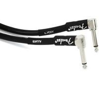 Fender Professional Series Cable de Instrumento Negro, 3 ft | Cable corto para guitarra para pedalera, conectores de 1/4" en ángulo, bajo nivel de ruido, cobre libre de oxígeno