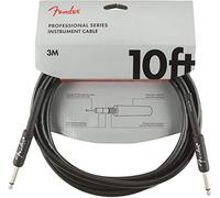 Fender Cable de instrumento Professional Series para guitarra, 3 m, recto/recto, negro