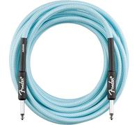 Fender Professional Series Cable Instrumento Tweed Daphne Blue 4.6M | Cable trenzado de tweed para guitarra, conexión directa, señal de bajo ruido, adecuado para actuaciones y uso en estudio, 5