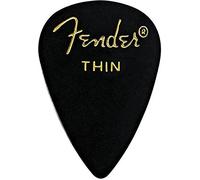 Fender Púas clásicas de celuloide para guitarra con forma 351, negro, delgadas, paquete de 144