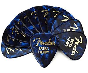 Fender® Púas de celuloide 351 Shape Classic - Forma: 351 - Paquete de 12 - Grosor: X-Heavy - Color: Azul Moto