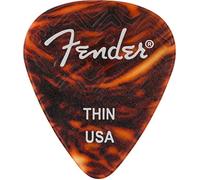 Fender Púas de guitarra de concha de tortuga de longitud de onda (6) - forma 351 - finas