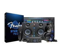 Fender Quantum Complete Bundle | Kit de estudio de grabación doméstico con interfaz de audio USB-C LT 2, monitores Eris 3.5, Fender Studio Pro, paquete de estudio para principiantes