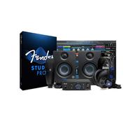 Fender Quantum - Paquete completo | Kit de estudio de grabación en casa con interfaz de audio USB-C LT 2, micrófono de condensador M7 MkII, auriculares HD7, monitores Eris 3.5, Fender Studio Pro
