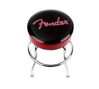 Fender® Red Sparkle Logo Barstool, Black/Red Sparkle, 24"
