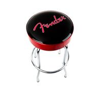 Fender Red Sparkle Logo Barstool Black/Red Sparkle/Chrome 24"