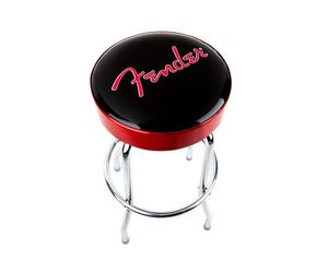 Fender Red Sparkle Logo Barstool Black/Red Sparkle/Chrome 24"