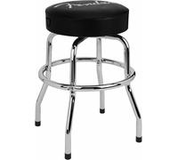 Fender® Spaghetti Logo Pick Pouch Barstool, Black/Chrome, 24"