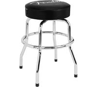 Fender® Spaghetti Logo Pick Pouch Barstool, Black/Chrome, 24"
