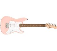 Fender Squier Mini Stratocaster, Guitarra Eléctrica, Pink Shell, Guitarra Ideal para Principiantes, Incluye cursos virtuales gratuitos en Fender Play