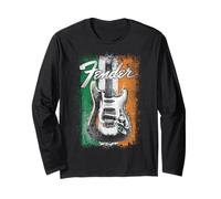 Fender St. Patrick's Day Electric Guitar Irish Flag Backdrop Manga Larga