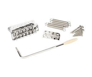 Fender Stratocaster Ensamblaje Trémolo Vintage Cromado con Silletas | Puente de repuesto para Stratocaster, selletas de estilo vintage, incluye herrajes de montaje y llave de ajuste