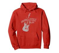 Fender Stratocaster Sparkling Guitar Vintage Poster Sudadera con Capucha, Unisex para Adultos, Rojo, XL