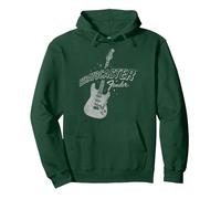 Fender Stratocaster Sparkling Guitar Vintage Poster Sudadera con Capucha, Unisex para Adultos, Verde Bosque, L