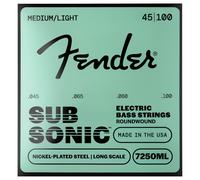 Fender Cuerdas para bajo 7250ML – Acero niquelado, Escala larga .045-.100 (4 cuerdas)