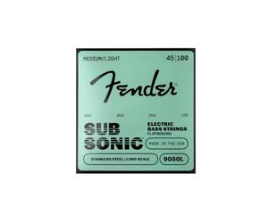 Fender SubSonic 9050L Cuerdas Flatwound para Bajo Eléctrico Light 45-100 | Cuerdas de bajo planas de acero inoxidable, tono suave ideal para jazz, tacto agradable, poco ruido de dedos