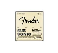 Fender SubSonic Cuerdas Bajo Escala Corta Extra Ligeras 40-95 | Acero niquelado, bobinado redondo, tono brillante y potente, ideal para principiantes, compatible con bajos de escala corta.