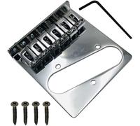 Fender Telecaster Bridge 6 cuerdas, sillín ajustable de metal cromado, puente Telecaster, puentes y piezas para guitarra eléctrica, compatible con los modelos Telecaster '04 actuales