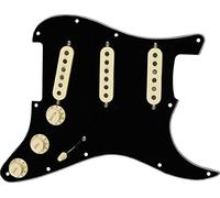Fender Golpeador Stratocaster Precableado, Pastillas Tex-Mex SSS, Imanes Alnico 5, Instalación Fácil, Sonido Texas Grit, Salida Mejorada, Negro, Hecho en EE.UU.