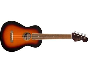 Fender Ukelele Tenor Avalon para Adultos y Niños, Construcción de Madera de Tilo, Diapasón de Nogal, Clavijero Clásico de Fender Stratocaster, en Sunburst de 2 Colores