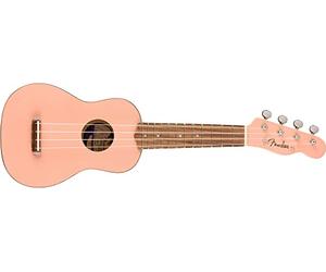 Fender Venice - Ukelele soprano, diapasón de nogal, color rosa