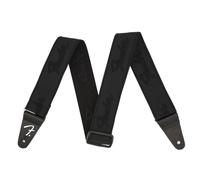 Fender WeighLess 2" Running Logo Guitar Strap Black/Black