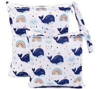 FenFang Bolsa de Pañales, 2 PCS Impermeable Reutilizable Lavable, Organizador de Maquillaje, Viajes, Playa, Piscina, Gym Con 2 Cremalleras Para Mamá y Bebé