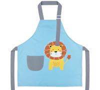 FenFang Delantal para Niños, Delantal Pintura Infantil, Delantales Cocina Impermeable, Delantales de Chef Artista para Pintar Hornear Jardín Fiesta Navidad Regalo para 2-12 Años (León Azul, L)