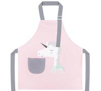 FenFang Delantal para Niños, Delantal Pintura Infantil, Delantales Cocina Impermeable, Delantales de Chef Artista para Pintar Hornear Jardín Fiesta Navidad Regalo para 2-12 Años (Rosa, S)