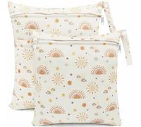 FenFang Wetbag Kindergarten - Bolsa para pañales, 2 unidades, impermeable, reutilizable (sol amarillo)