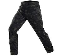 FENG Pantalones militares tácticos de camuflaje para hombre, pantalones de camuflaje Adventure, pantalones de exterior, multibolsillos, impermeables, pantalones de caza, Hombre, CP Black., 40