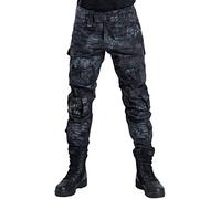 FENG Pantalones militares tácticos de camuflaje para hombre, pantalones de camuflaje Adventure, pantalones de exterior, multibolsillos, impermeables, pantalones de caza, Hombre, Black Python, 34