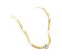 Feng Shui Accesorios para niñas Collar contra el Mal de Ojo para Mujeres y Hombres, Plata de Ley 925 Collar con Colgante de Mal de Ojo de la Suerte Collar de Gargantilla de Cadena en Capas, Collar