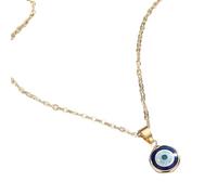 Feng Shui Accesorios para niñas Collar contra el Mal de Ojo para Mujeres y niñas, Plata de Ley 925 Collar con Colgante contra el Mal de Ojo Azul Marino Profundo Gargantilla de Cristal con Ojo Azul