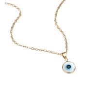 Feng Shui Accesorios para niñas Collar contra el Mal de Ojo para Mujeres y niñas, Plata de Ley 925 Collar con Colgante contra el Mal de Ojo Azul Marino Profundo Gargantilla de Cristal con Ojo Azul