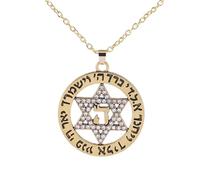 Feng Shui Accesorios para niñas Collar de Estrella de David para Mujeres y Hombres, Collar de Estrella de David de Plata de Ley 925 con circonita, Colgante Hueco Redondo con hexagrama, Collar de