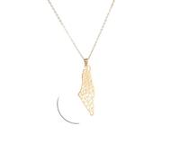 Feng Shui Accesorios para niñas Collar de Israel, Plata de Ley 925 Collar con Colgante de Mapa de Palestina de Israel Collares de Cadena de geografía del país para Mujeres Regalo de joyería al por